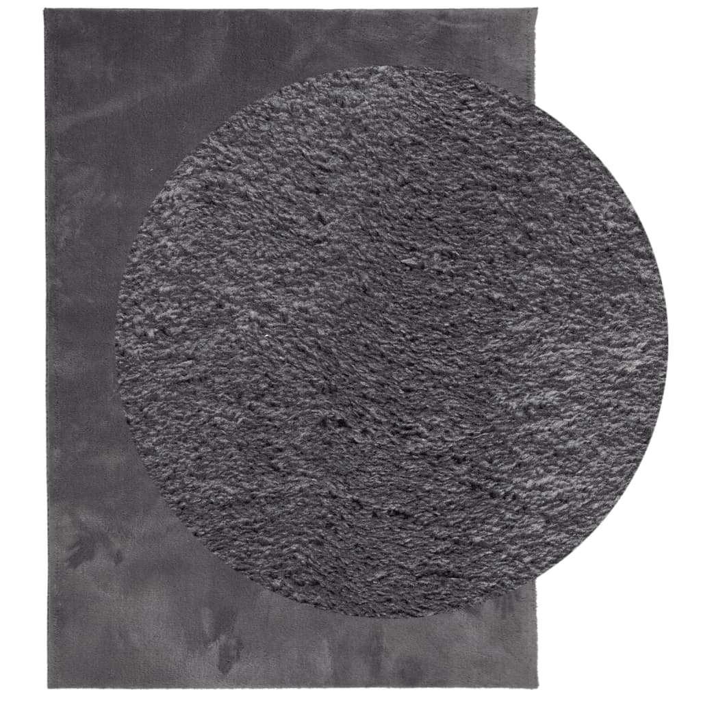 VidaXL Teppich Huarte Kurzflor weich waschbar 160x230 cm Anthrazit