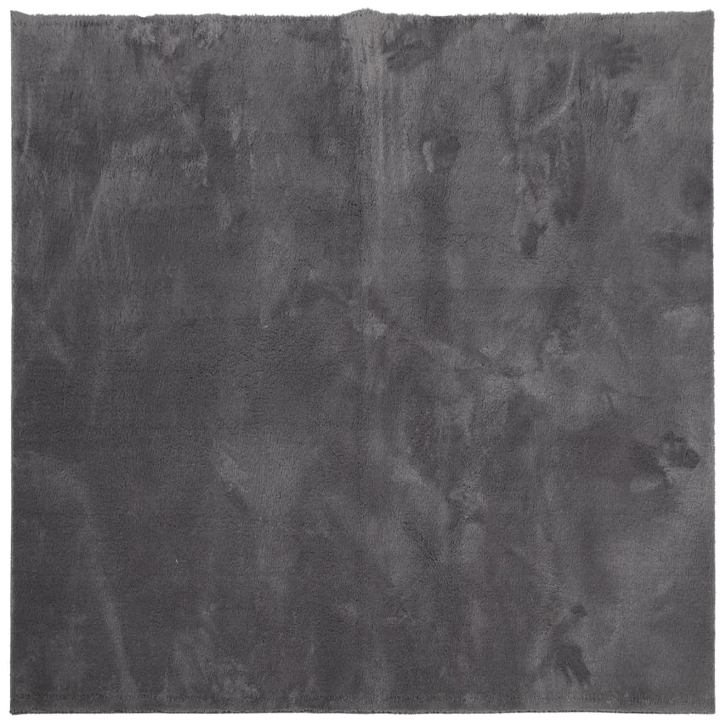VidaXL Teppich Huarte Kurzflor weich waschbar 200x200 cm Anthrazit