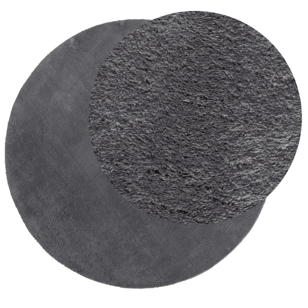 Vidaxl Rug Huarte Low -Pole Soft Washable Ø 120 cm Anthracite