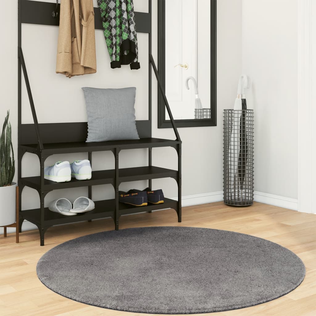 Vidaxl Teppich Huarte Kurzflor weich waschbar ø 120 cm Anthrazit
