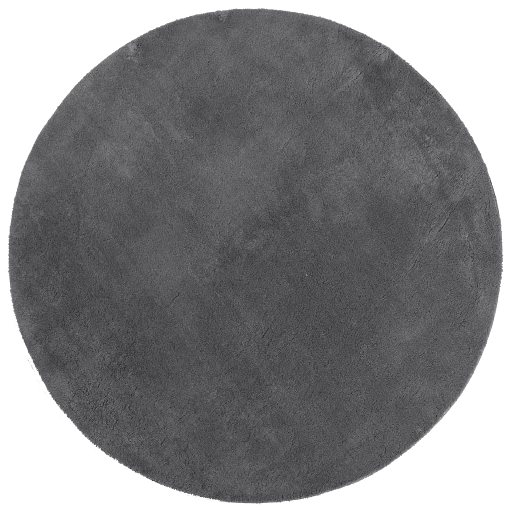 Vidaxl Teppich Huarte Kurzflor weich waschbar ø 160 cm Anthrazit