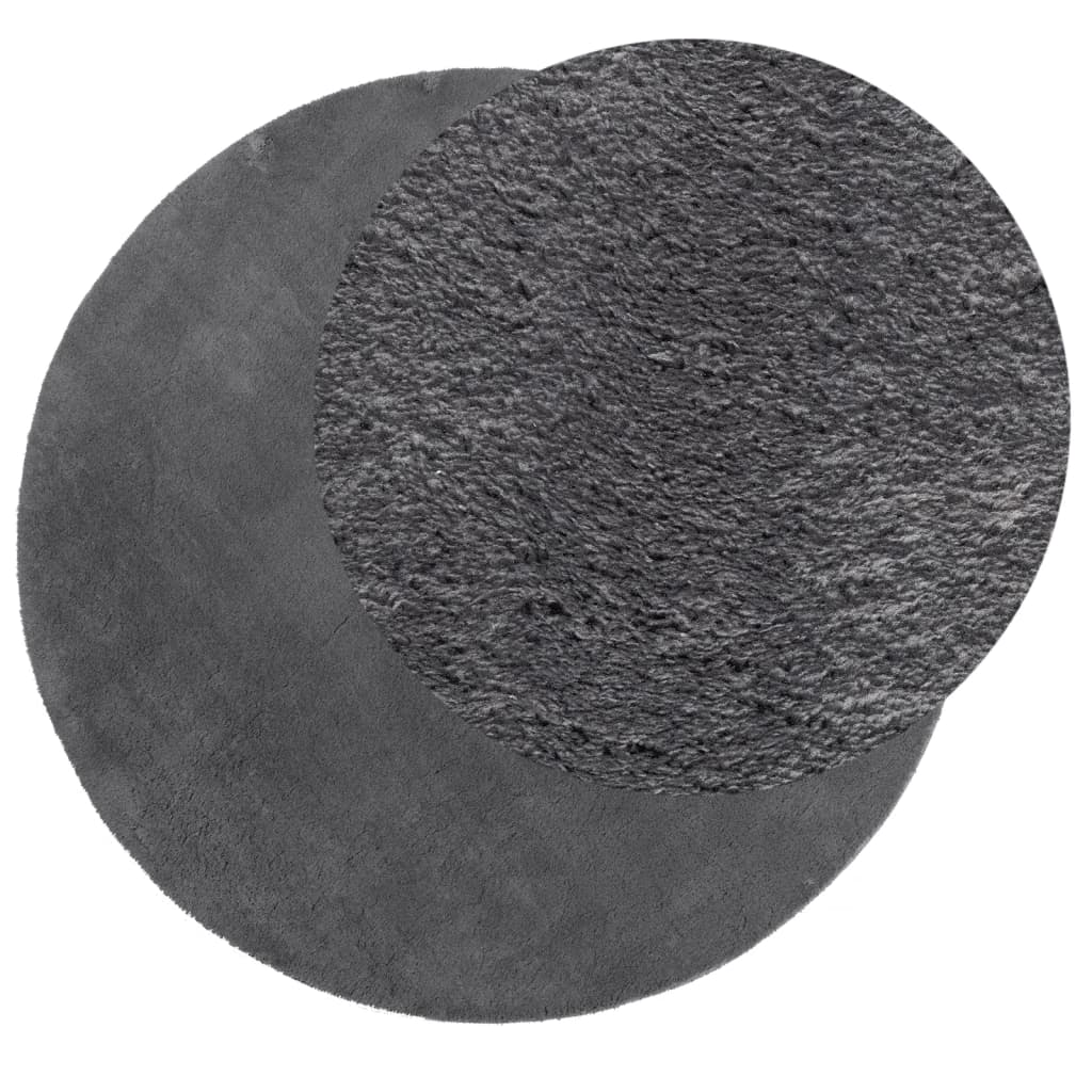 Vidaxl Rug Huarte Low -Pole Soft Washable Ø 160 cm Anthracite