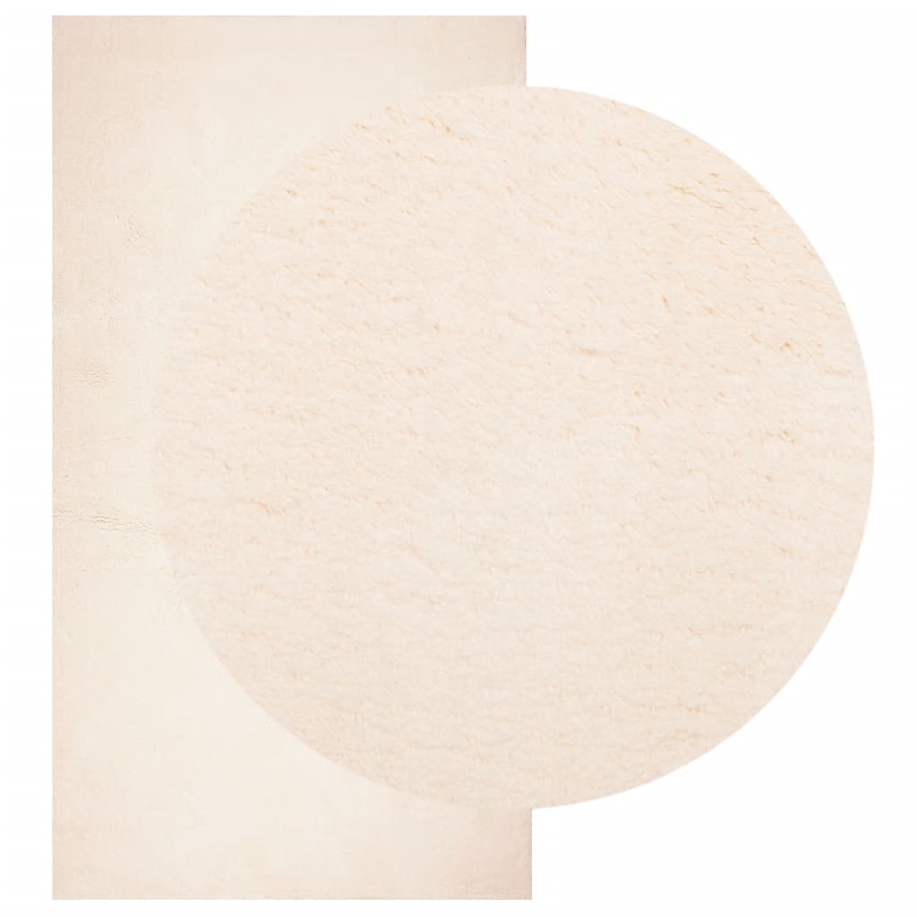 VidaXL Teppich Huarte Kurzflor weich waschbar 60x110 cm Beige