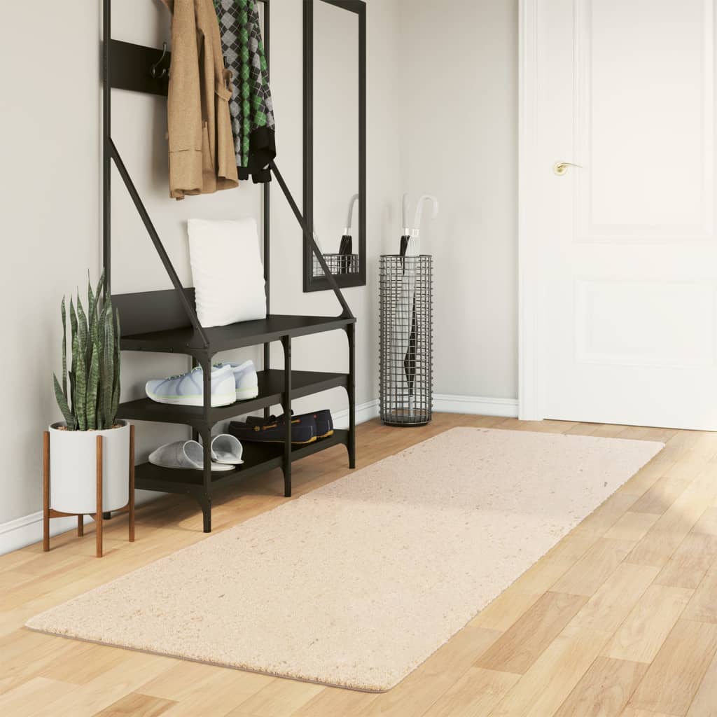 VidaXL Teppich Huarte Kurzflor weich waschbar 80x250 cm Beige