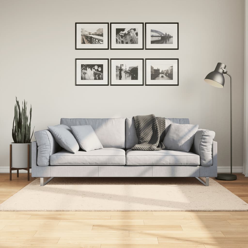 VidaXL Teppich Huarte Kurzflor weich waschbar 120x170 cm Beige