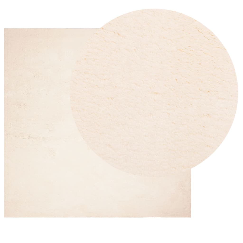 VidaXL Teppich Huarte Kurzflor weich waschbar 200x200 cm Beige