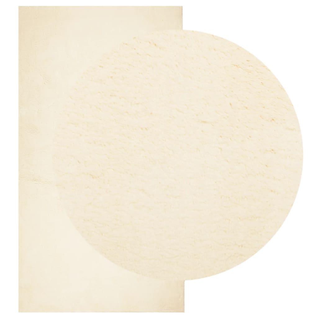 VidaXL Teppich Huarte Kurzflor weich waschbar 80x150 cm Creme