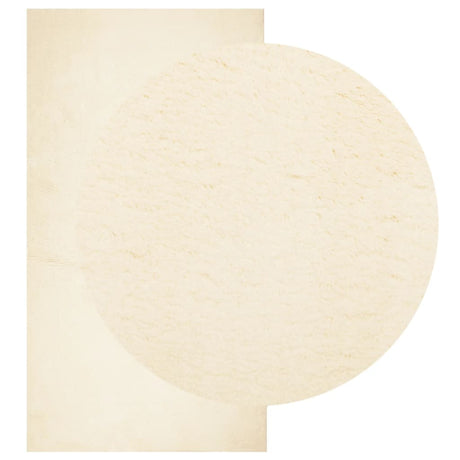 VidaXL Teppich Huarte Kurzflor weich waschbar 80x150 cm Creme