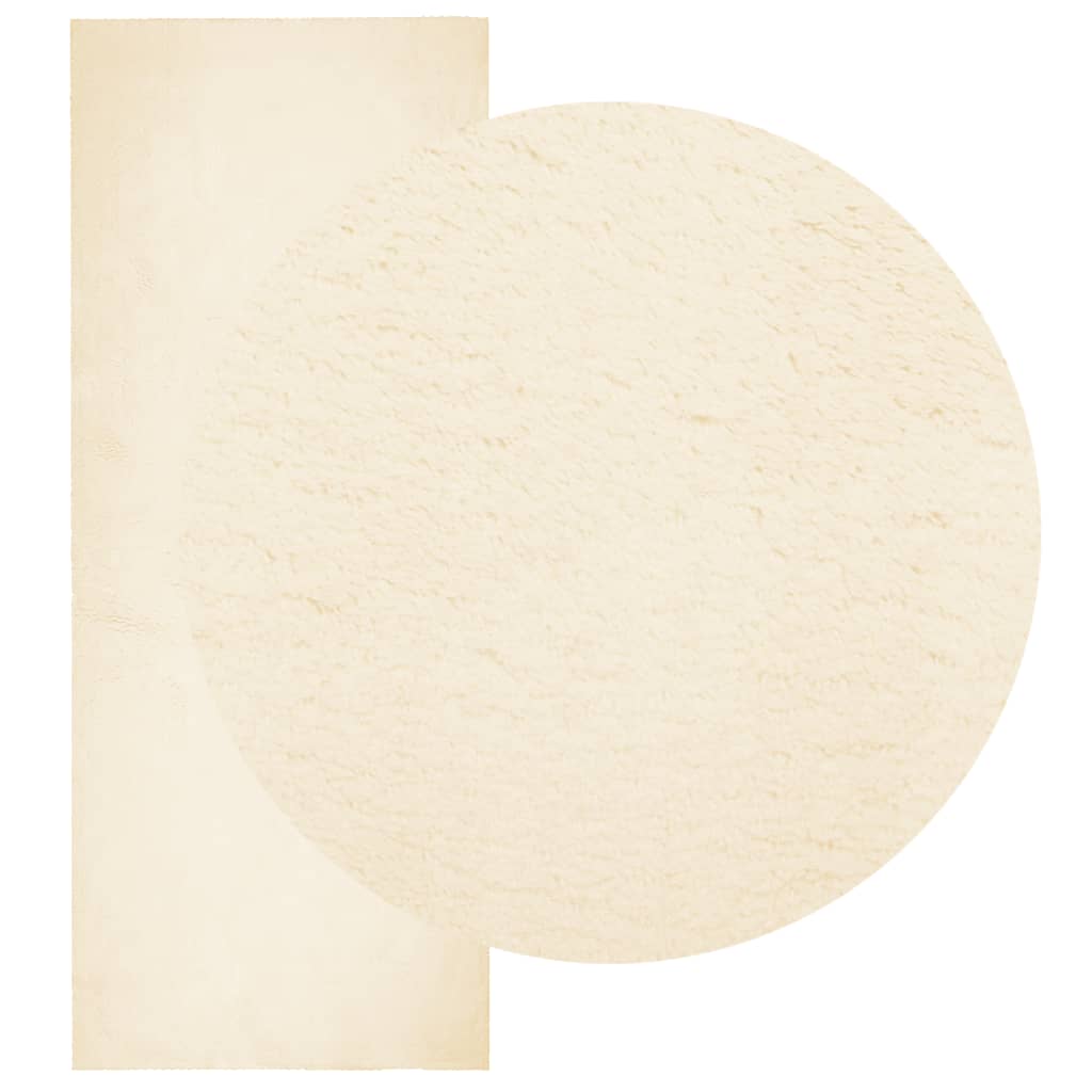 VidaXL Teppich HUARTE Kurzflor weich waschbar 80x200 cm Creme