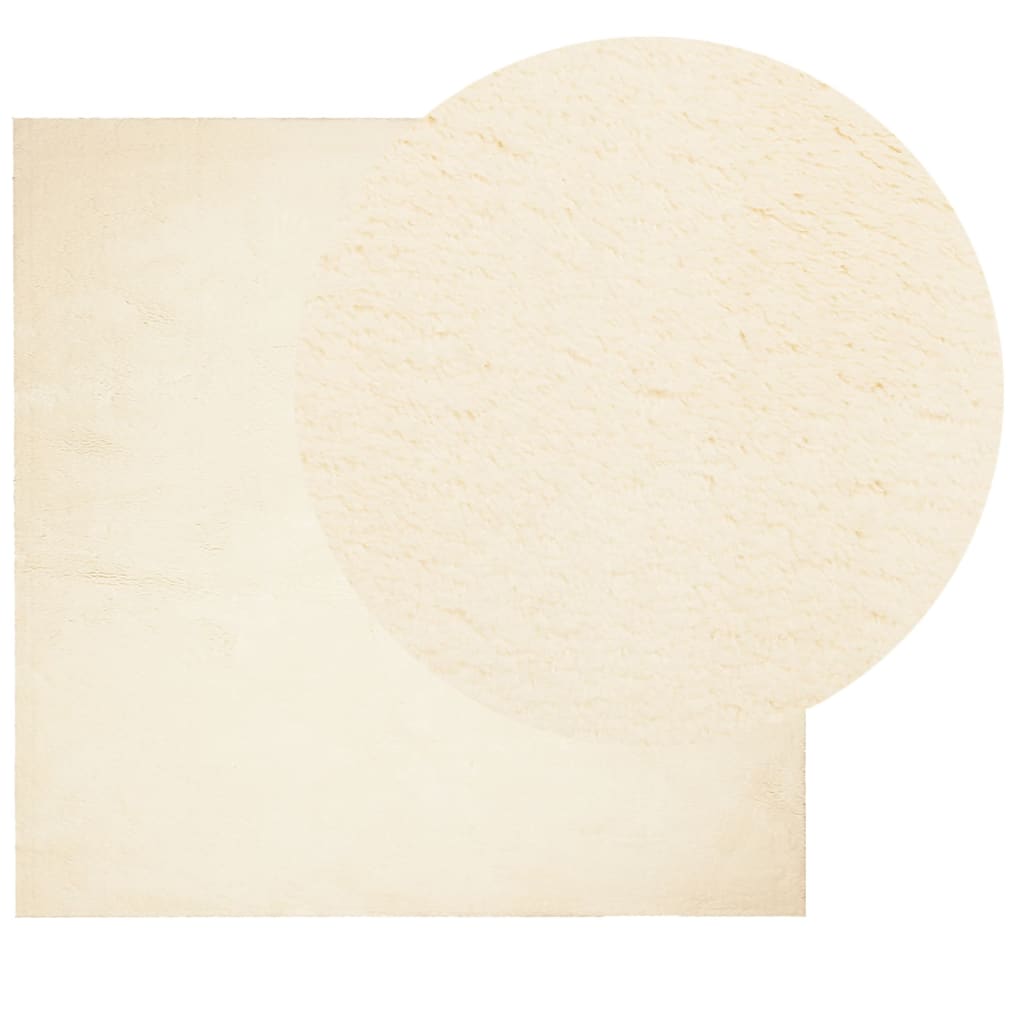 Vidaxl Rug Huarte Low -Pole Soft Washable 120x120 cm creme