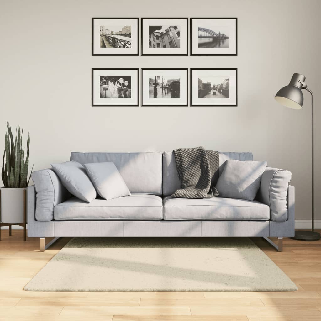 Vidaxl vloerkleed huarte laagpolig zacht wasbaar 120x120 cm crème