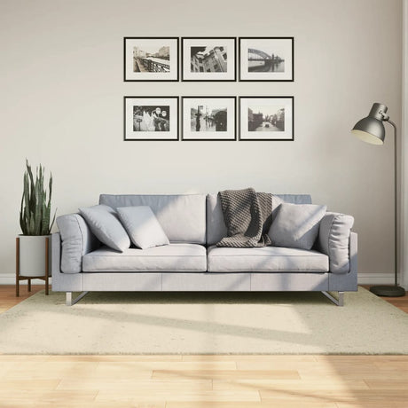 VidaXL Teppich Huarte Kurzflor weich waschbar 140x200 cm Creme