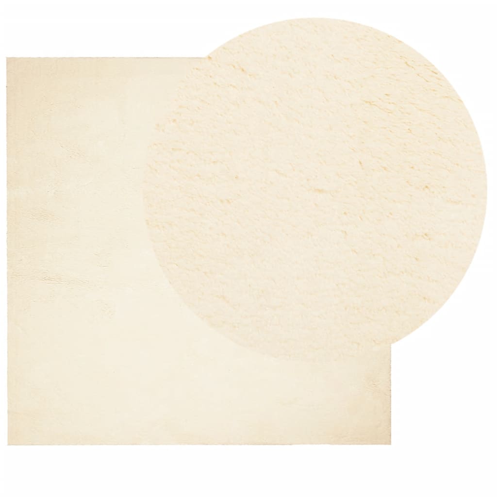 VidaXL Teppich Huarte Kurzflor weich waschbar 160x160 cm Creme