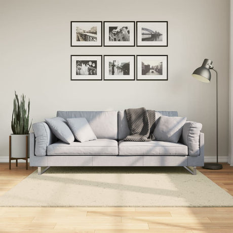 VidaXL Teppich Huarte Kurzflor weich waschbar 160x160 cm Creme