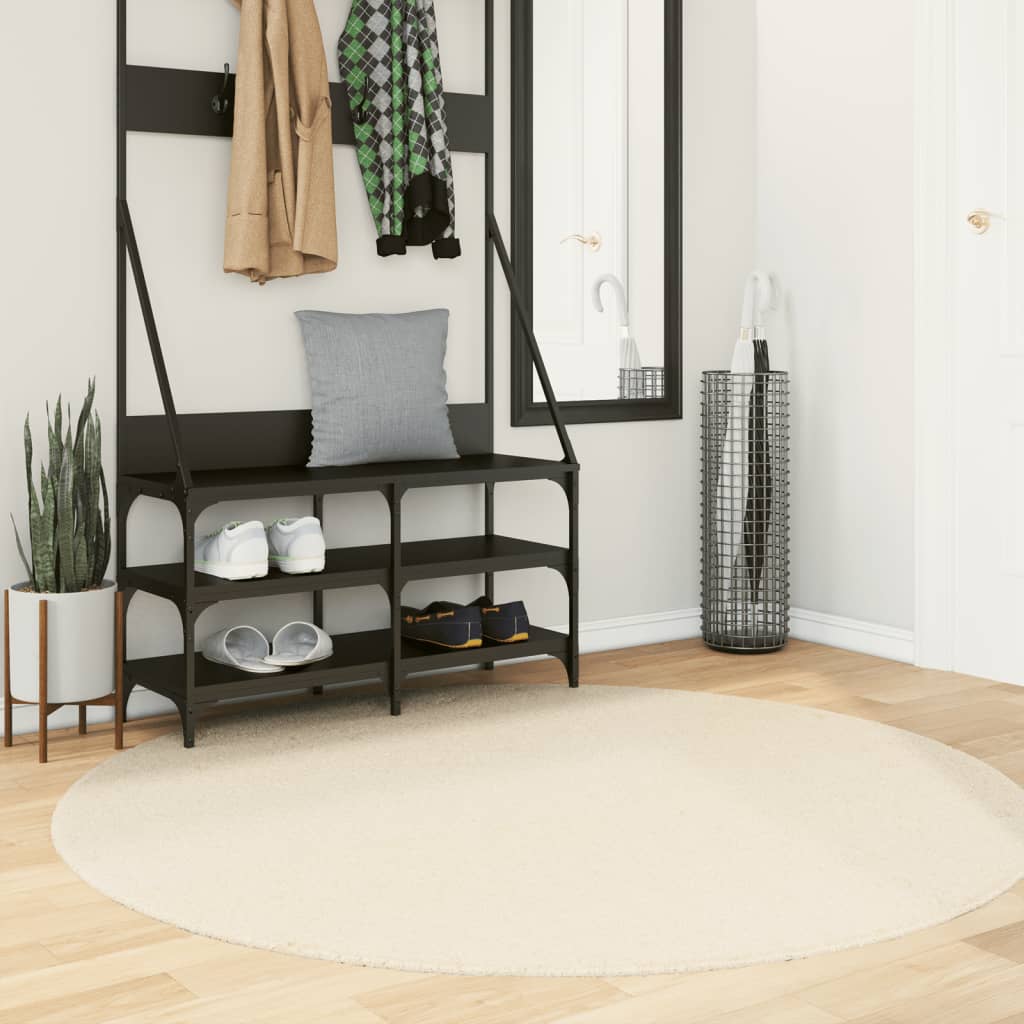 Vidaxl Rug Huarte Low -Pole Myk vaskbar Ø 160 cm krem