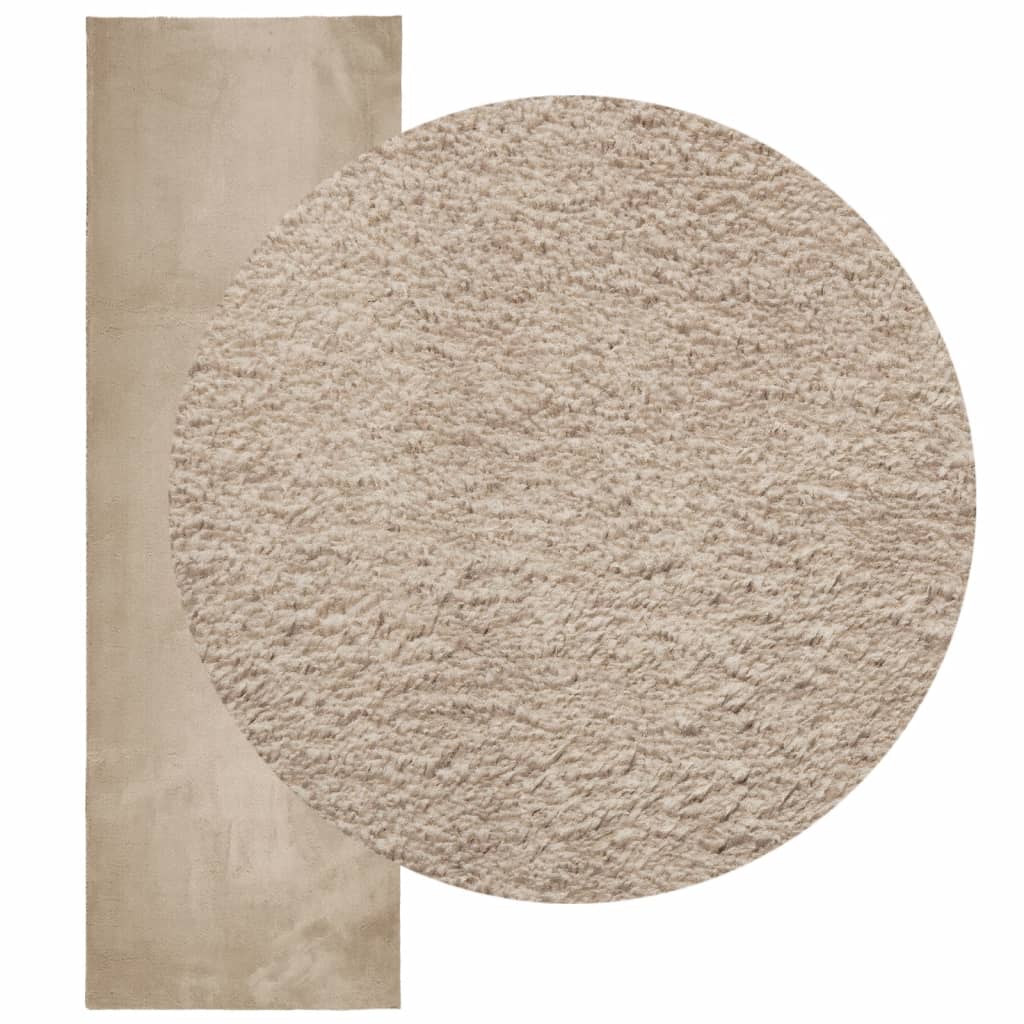 Vidaxx Teppich Huarte Kurzflor weich waschbar 80x250 cm sandfarben