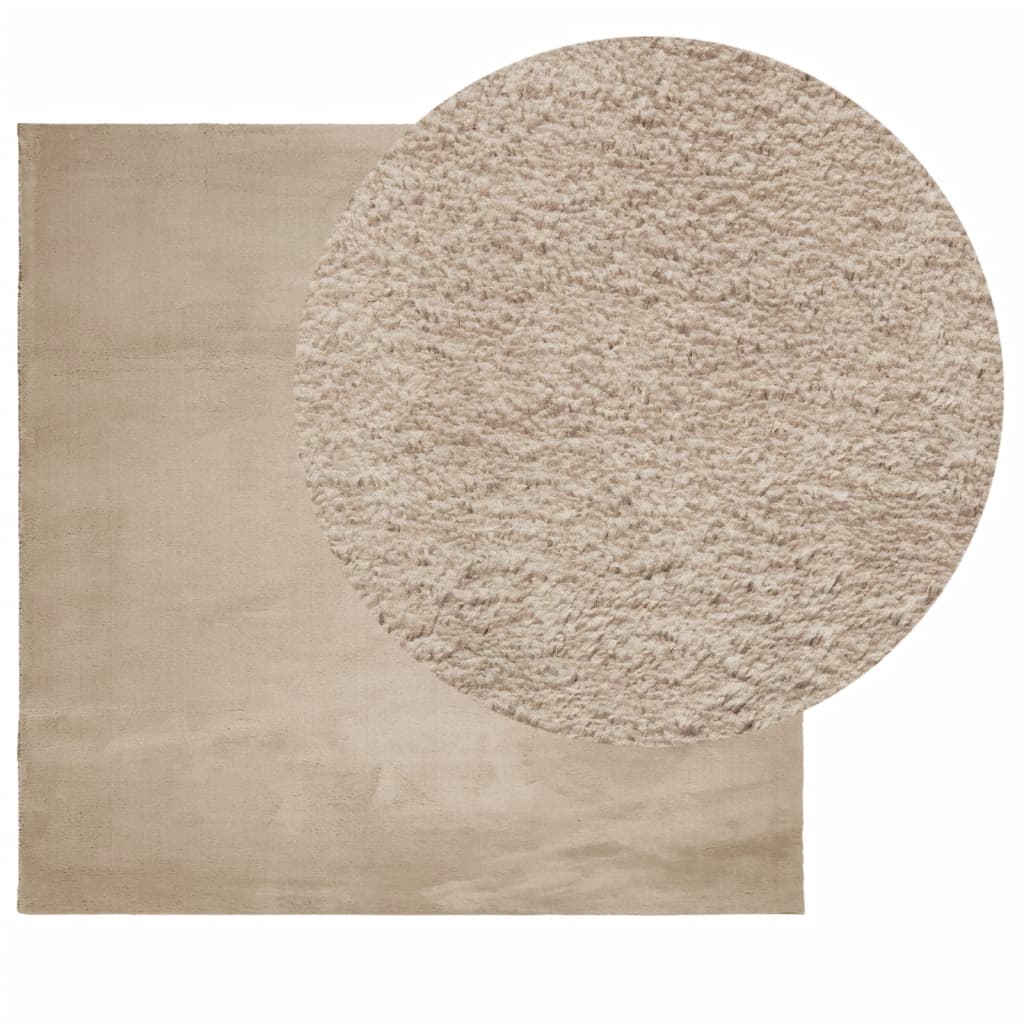 Vidaxl Rug Huarte Low -Pole Myk vaskbar 120x120cm sand -farget