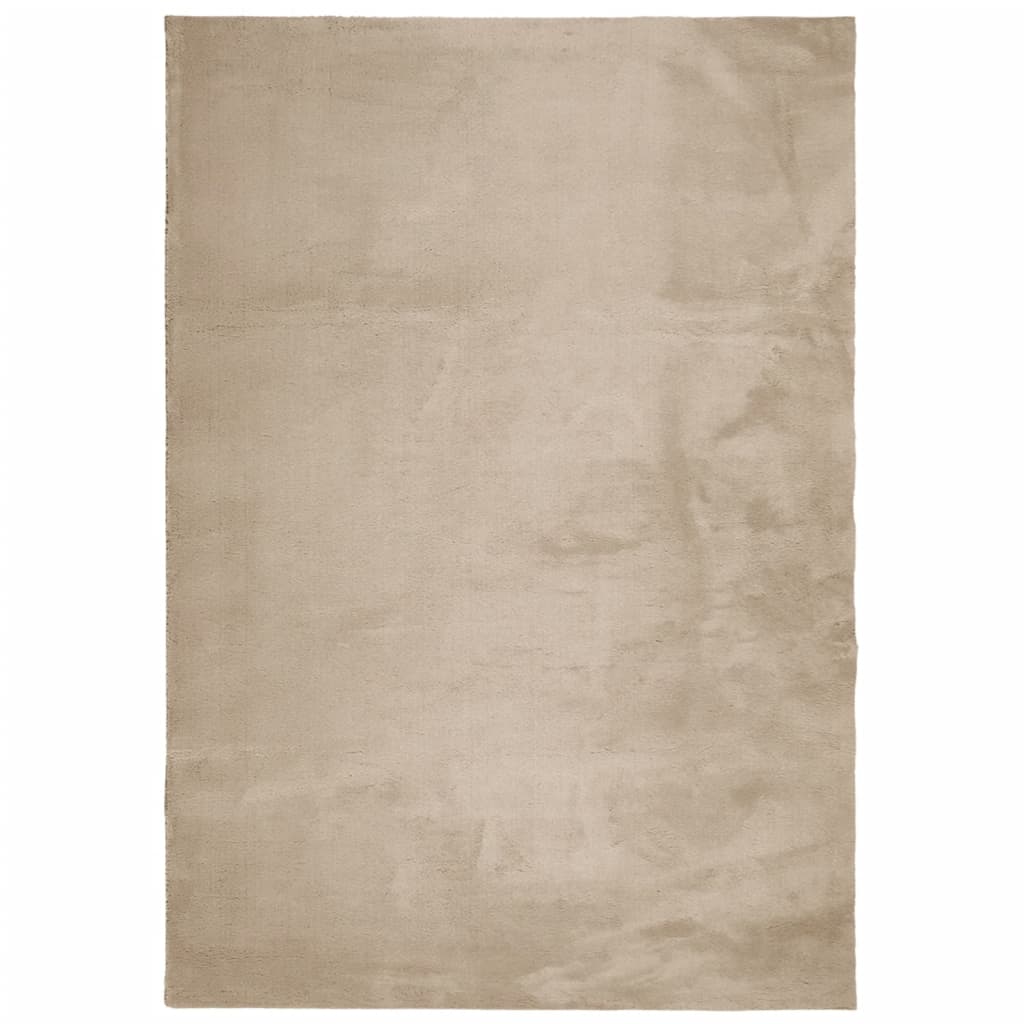 Vidaxl Rug Huarte Low -Pole Soft Washable 140x200cm Sand -farget