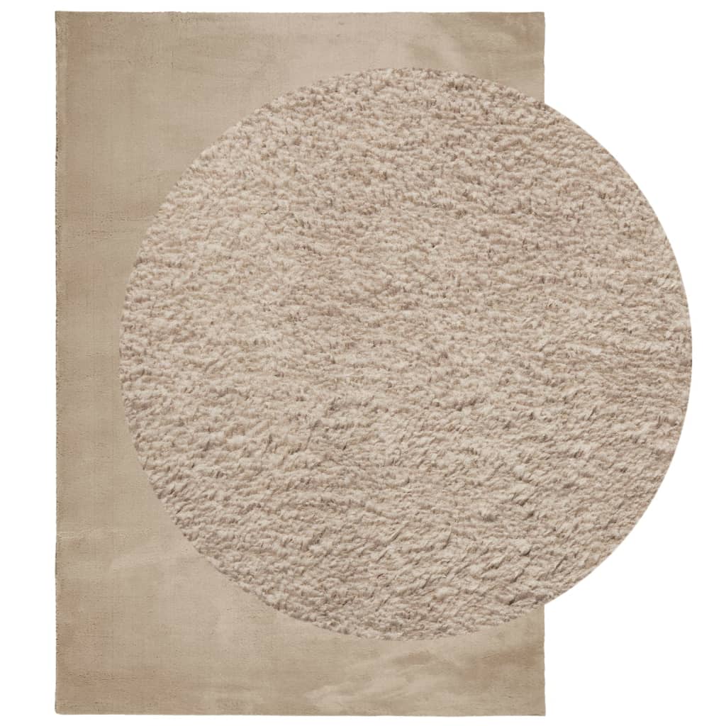 VidaXL Teppich Huarte Kurzflor weich waschbar 140x200cm sandfarben
