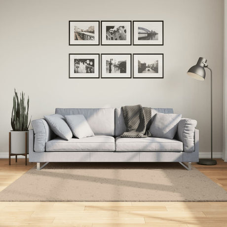Vidaxx Teppich Huarte Kurzflor weich waschbar 160x160cm sandfarben