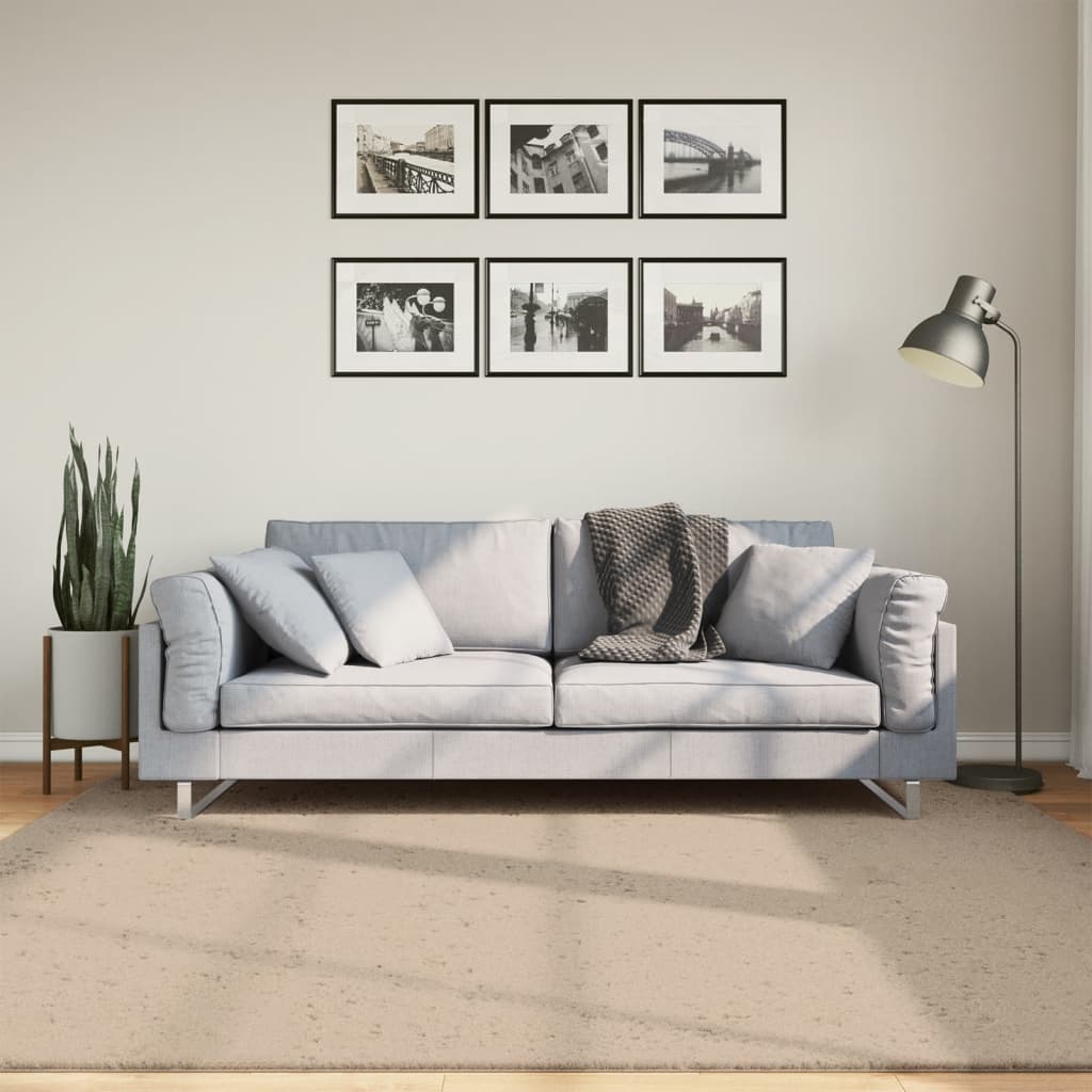 Vidaxl Rug Huarte a basso polo lavabile morbido 200x200 cm Sand -colorato