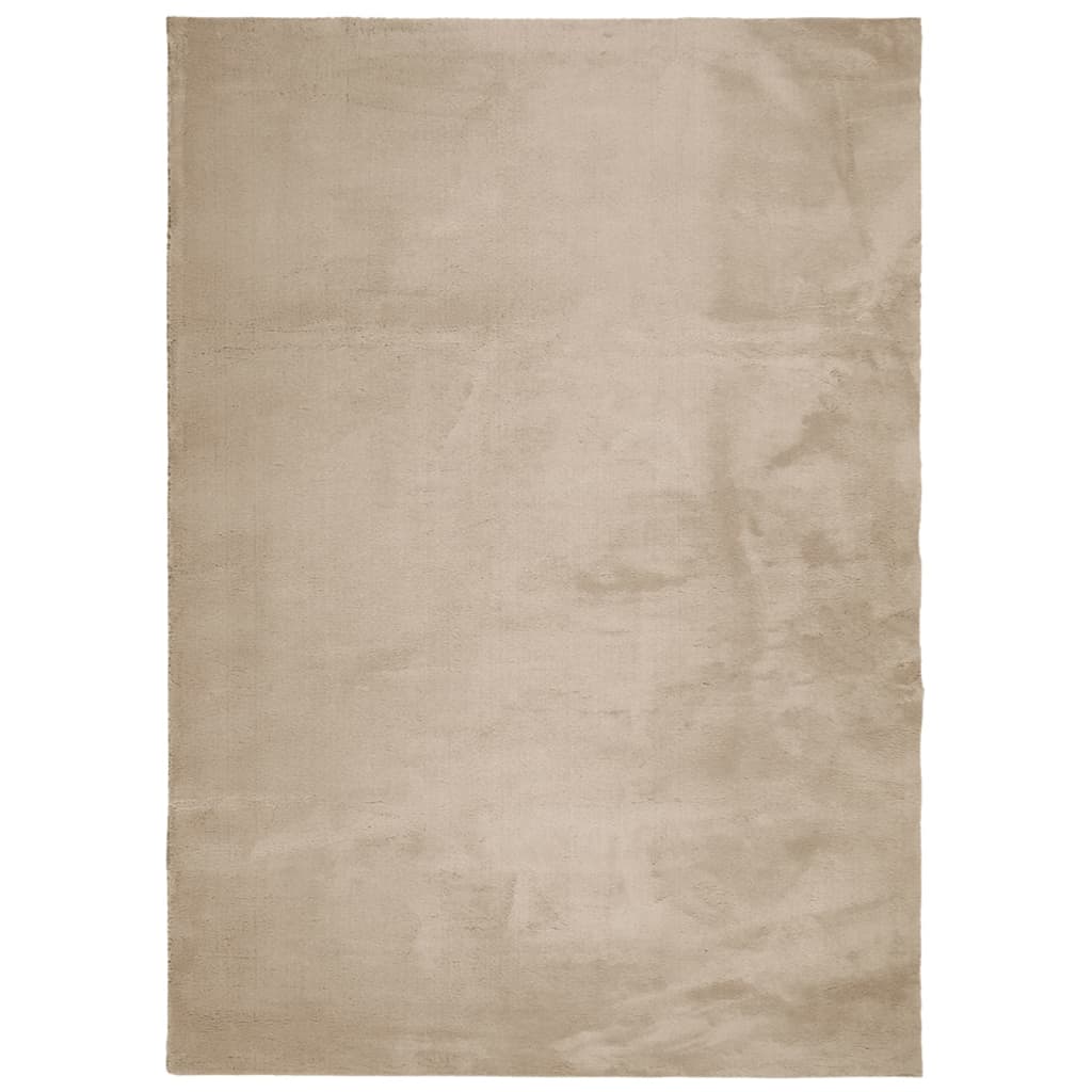 Vidaxl rug harte low -pole mëll washable 200x280cm Sand -colored