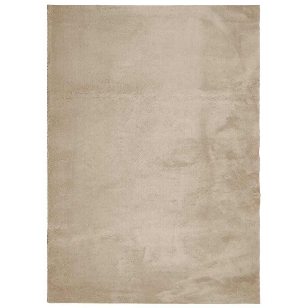 Vidaxl rug harte low -pole mëll ass lackble 240x340cm Sand -colored