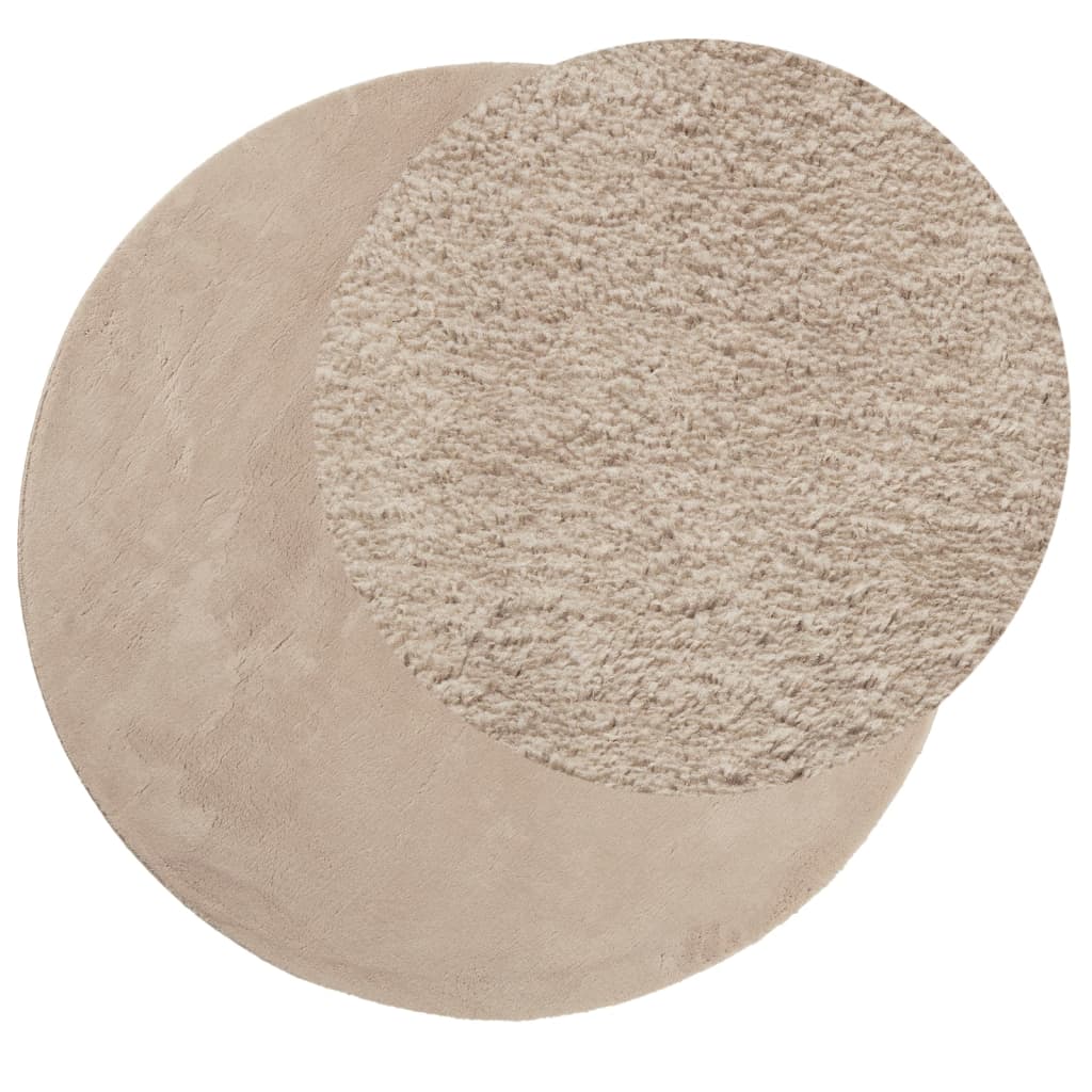 Vidaxl Teppich Huarte Kurzflor weich waschbar ø 120 cm sandfarben