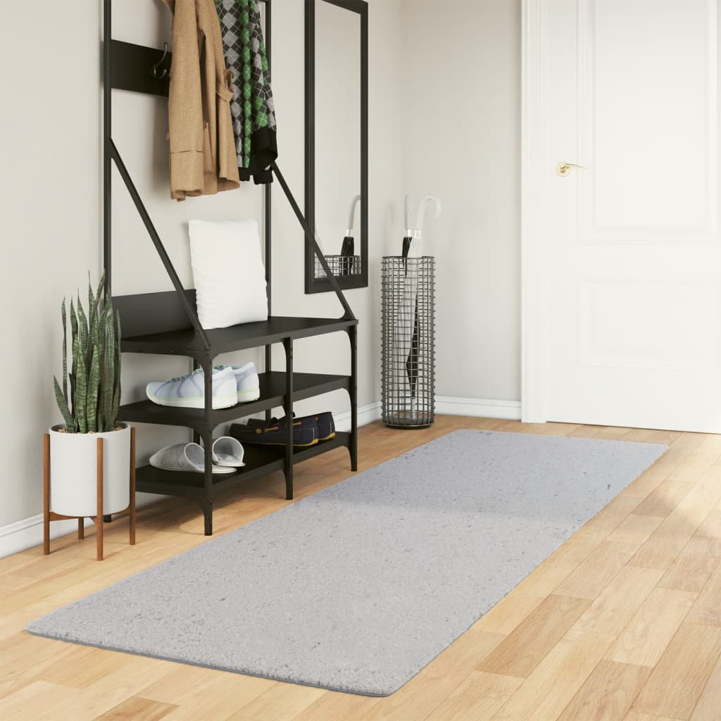 VidaXL Teppich Huarte Kurzflor weich waschbar 80x250 cm grau