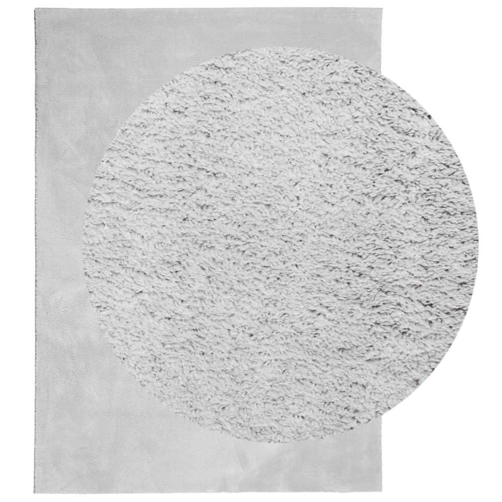 Vidaxl rug harte low -pole mëll washable 160x230 cm Grau