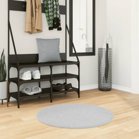 Vidaxl Teppich Huarte Kurzflor weich waschbar ø 80 cm grau