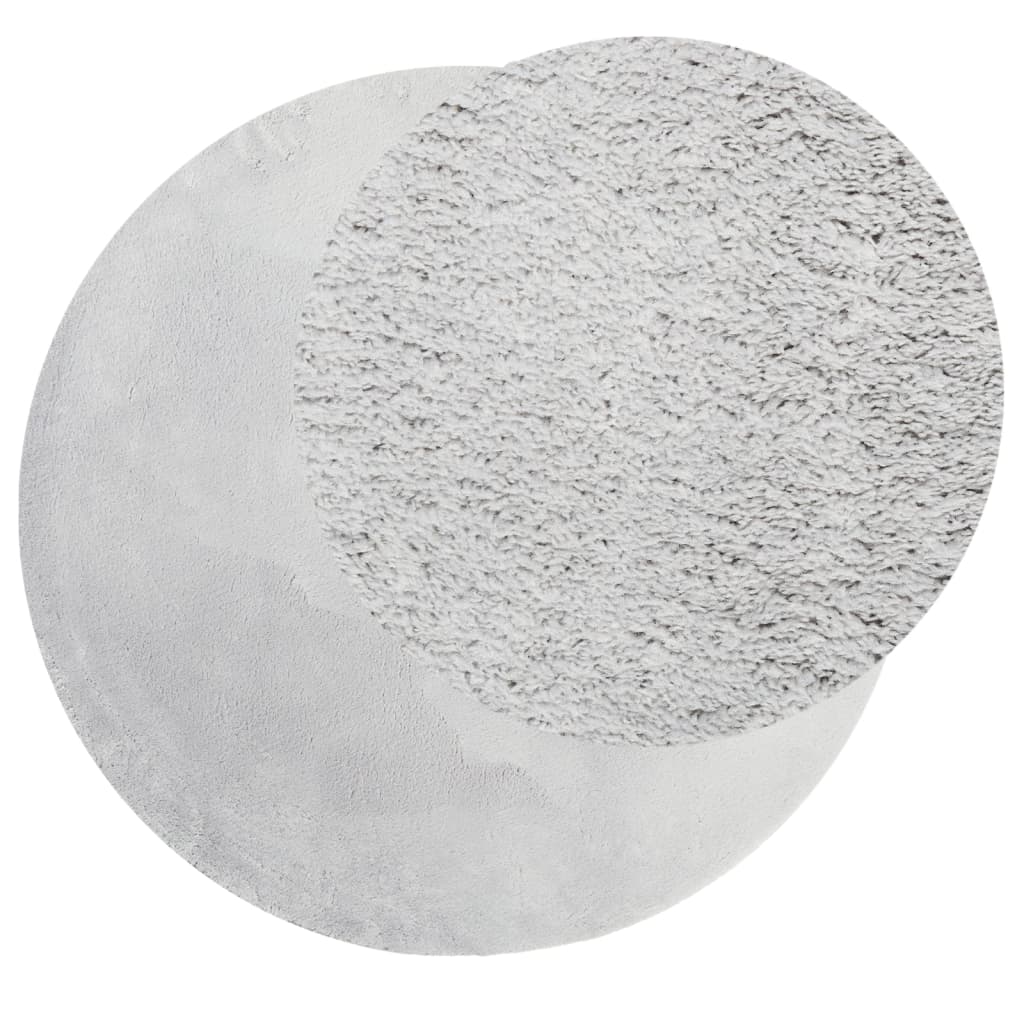 Vidaxl Teppich Huarte Kurzflor weich waschbar ø 100 cm grau
