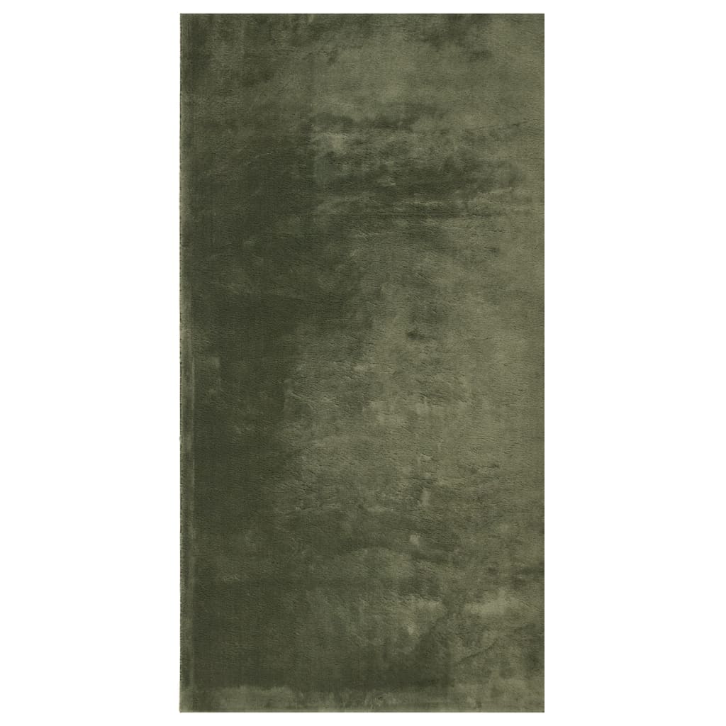 VidaXL Teppich Huarte Kurzflor weich waschbar 80x150 cm Waldgrün