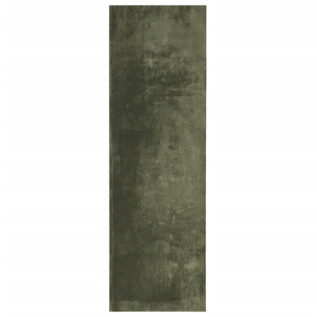 VidaXL Teppich Huarte Kurzflor weich waschbar 80x250 cm Waldgrün