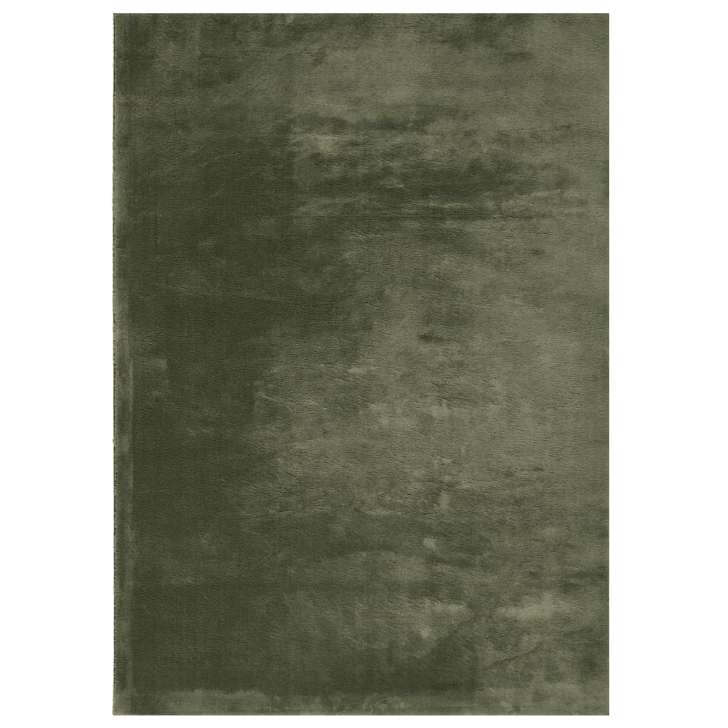 VidaXL Teppich Huarte Kurzflor weich waschbar 120x170 cm Waldgrün