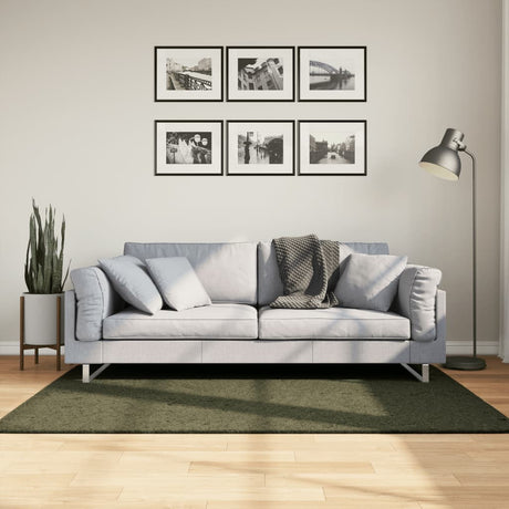 VidaXL Teppich Huarte Kurzflor weich waschbar 120x170 cm Waldgrün