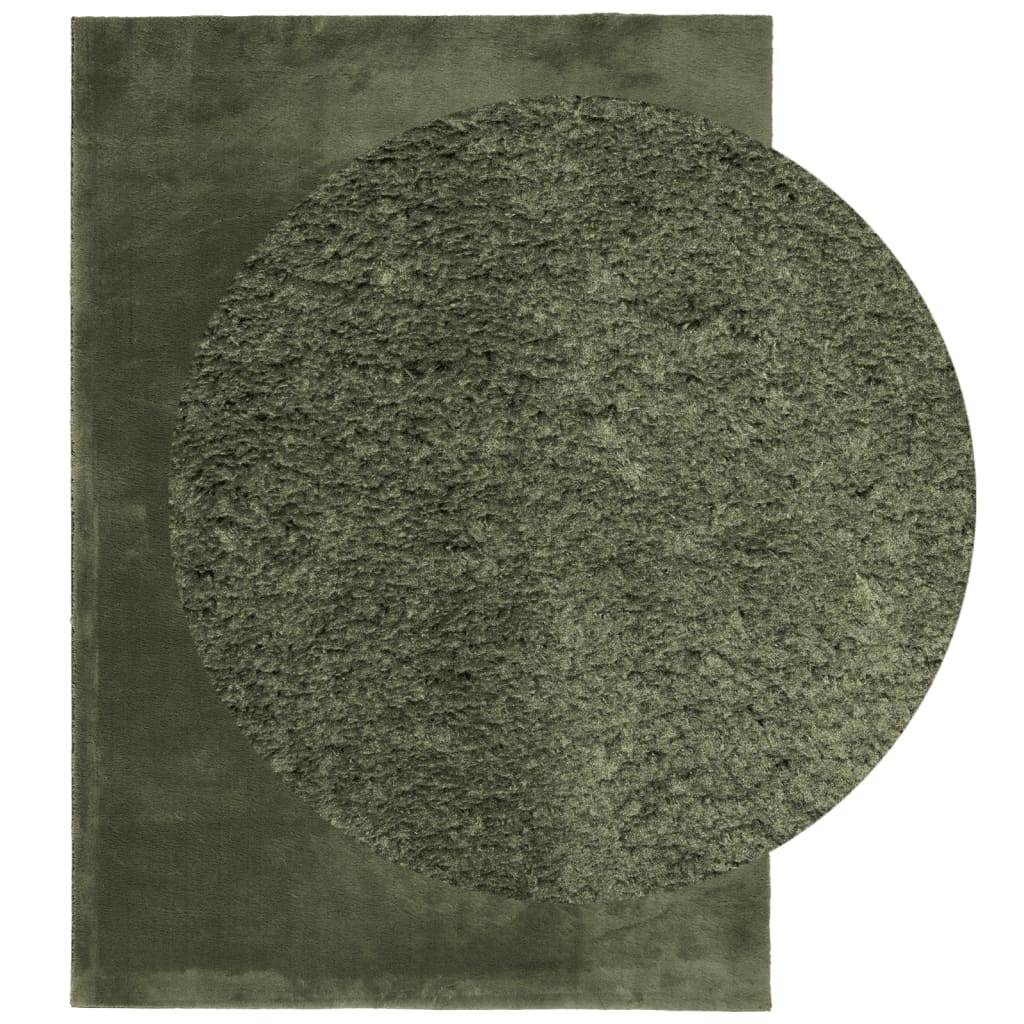 VidaXL Teppich HUARTE Kurzflor weich waschbar 160x230 cm Waldgrün