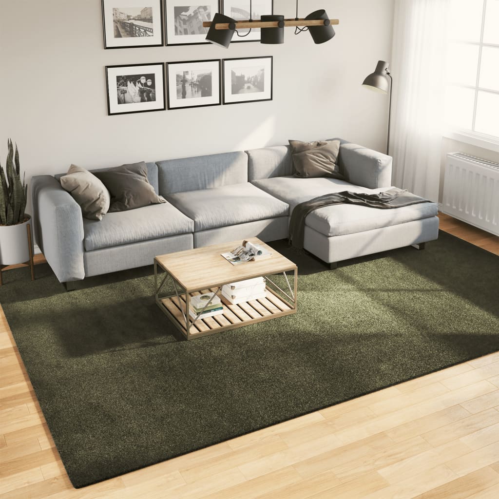 Vidaxl Rug Huarte Low -Pole Myk vaskbar 240x340 cm Forest Green