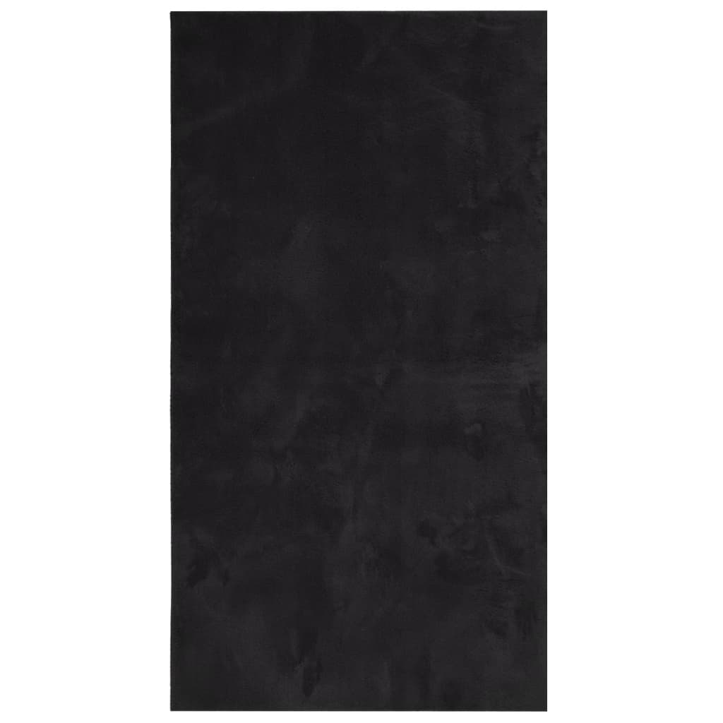 Vidaxl Teppich Huarte niedrig -molelweichwaschbar 60x110 cm schwarz