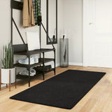 Tapis Vidaxl Huarte Low-Pole Soft Soft lavable 80x200 cm noir