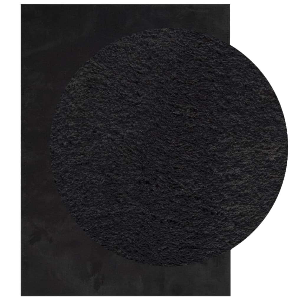 Vidaxx Teppich Huarte Kurzflor weich waschbar 140x200 cm schwarz