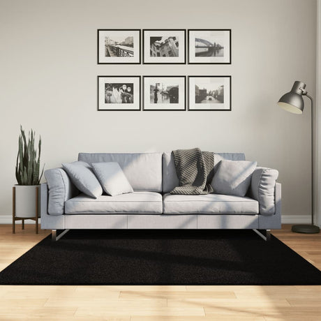 Vidaxx Teppich Huarte Kurzflor weich waschbar 160x160 cm schwarz