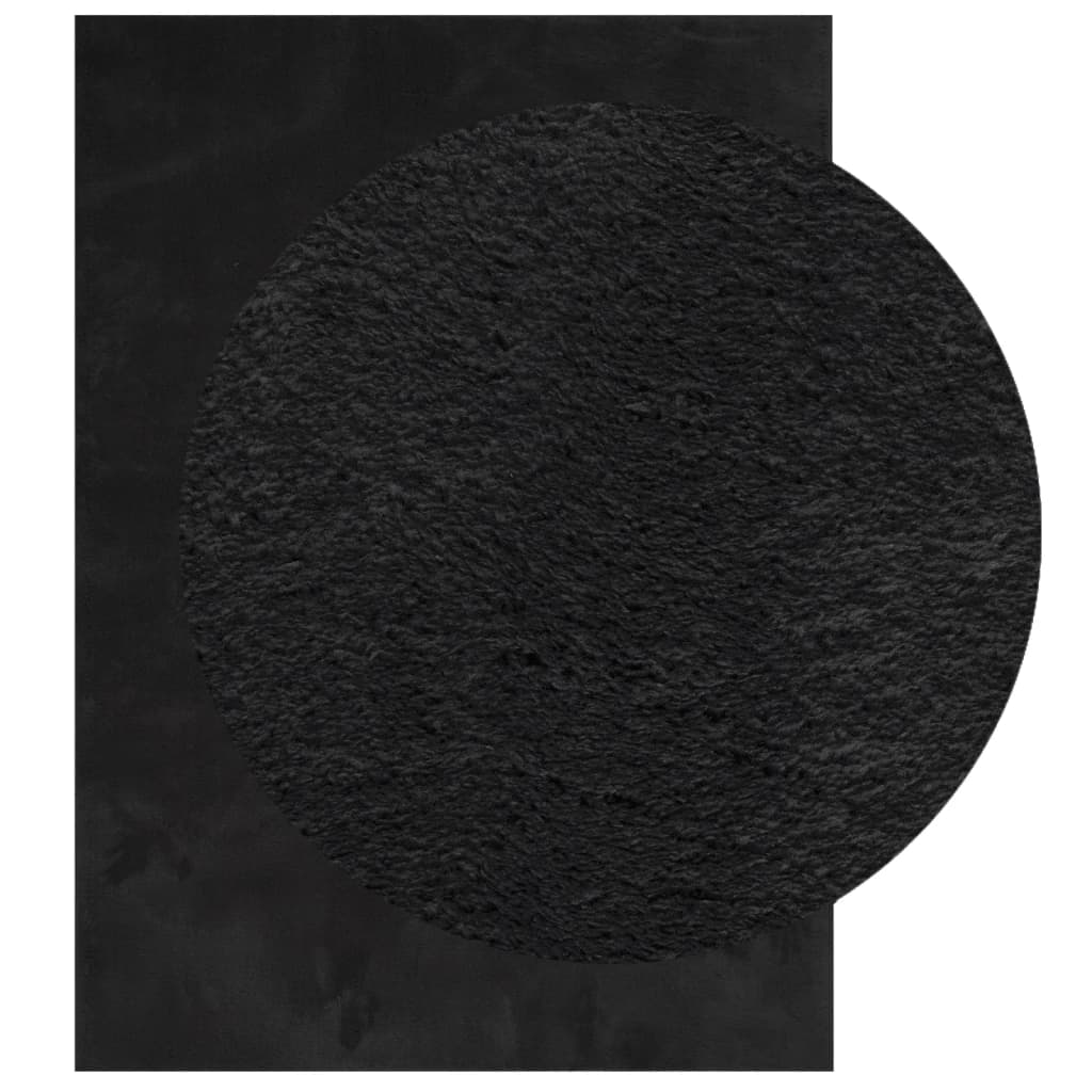 Vidaxx Teppich Huarte Kurzflor weich waschbar 160x230 cm schwarz