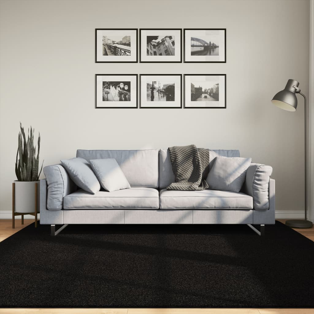 Vidaxl Rug Huarte Low -pole Soft omyvatelné 200x200 cm černé