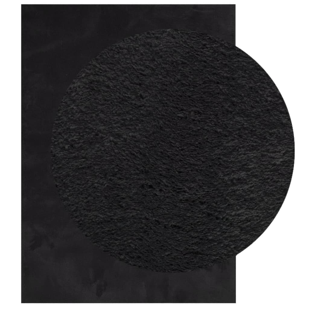Vidaxx Teppich Huarte Kurzflor weich waschbar 240x340 cm schwarz