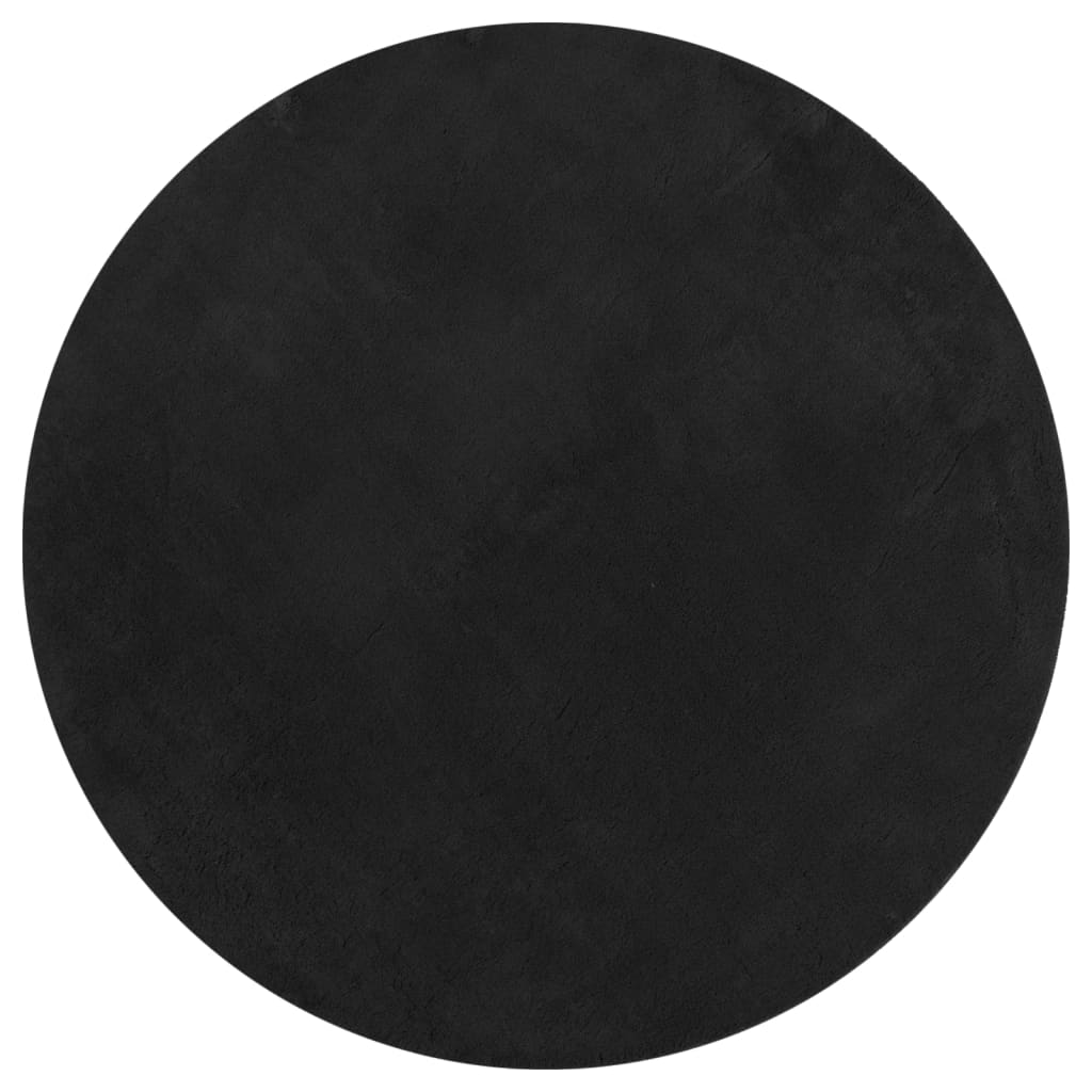 Vidaxl Teppich Huarte Kurzflor weich waschbar ø 80 cm schwarz