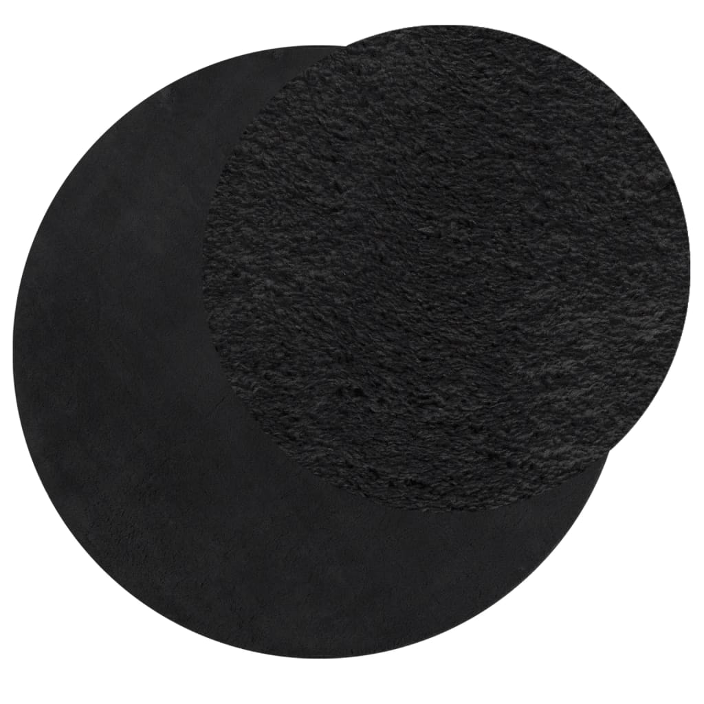 Vidaxl Teppich Huarte Kurzflor weich waschbar ø 100 cm schwarz