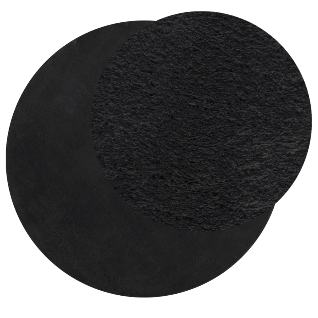 Vidaxl Teppich Huarte Kurzflor weich waschbar ø 160 cm schwarz
