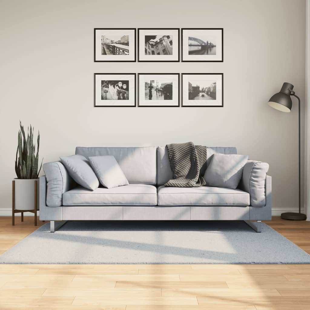 Vidaxx Teppich Huarte Kurzflor weich waschbar 120x170 cm blau