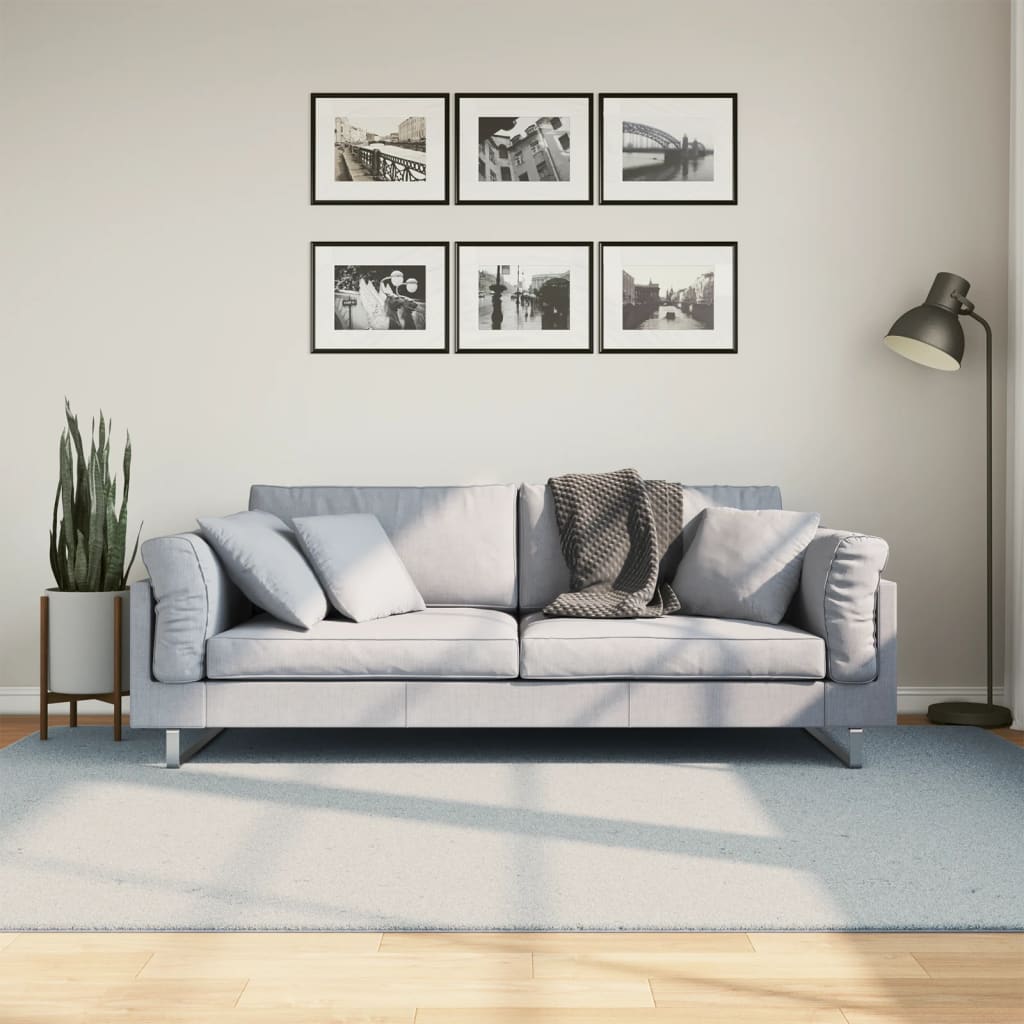 VidaXL Teppich Huarte Kurzflor weich waschbar 160x230 cm blau
